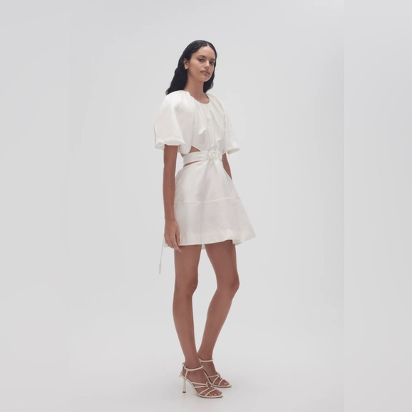 NWT Aje Mimosa Psychedelia Cutout Mini Dress Ivory - Picture 4 of 16